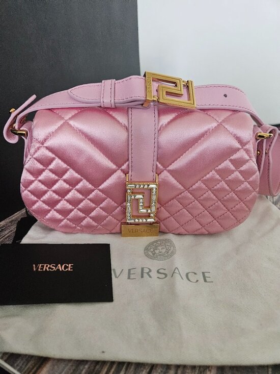 Versace Handbags - Versace Greca Goddess Quilted Satin Shoulder Bag